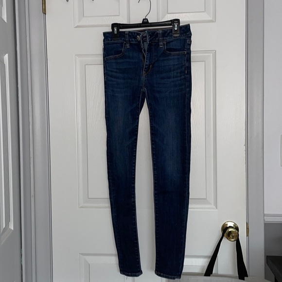 Nice stretchy high-rise jeggings. Dark denim - Picture 1 of 2